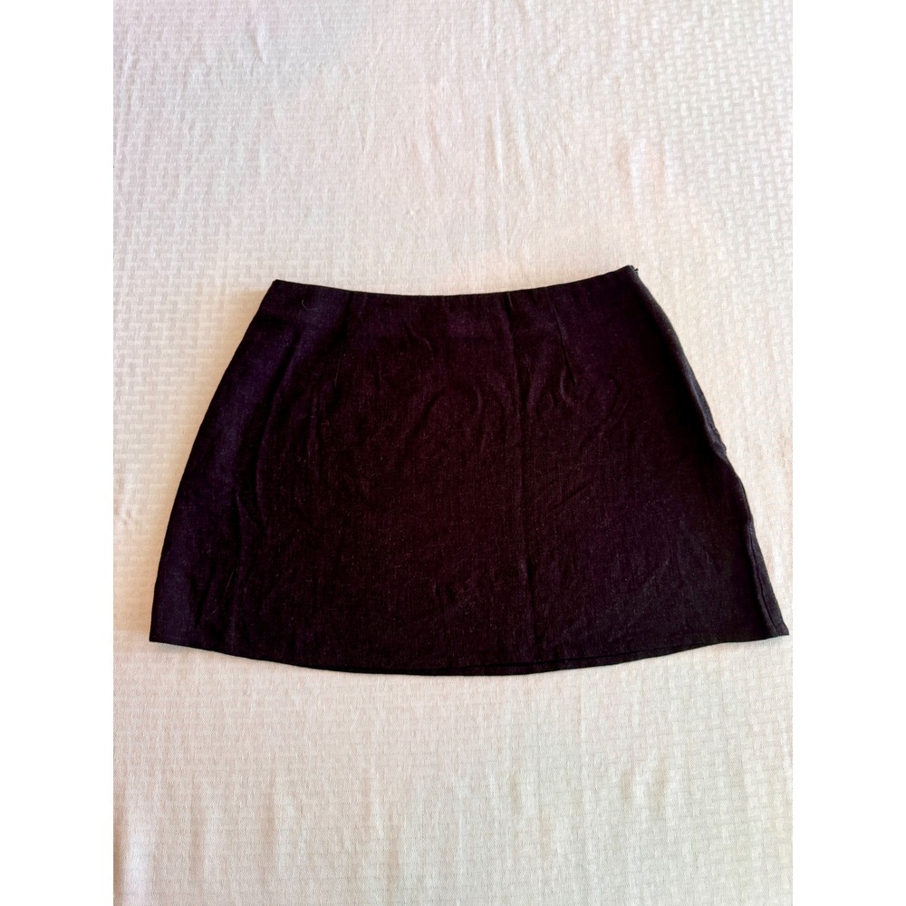 Princess‎ Polly Black Mini Skirt A-Line Textured Woven US 6 AU 10 EU 38